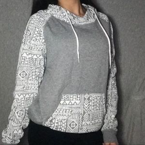 Grey and white hoodie